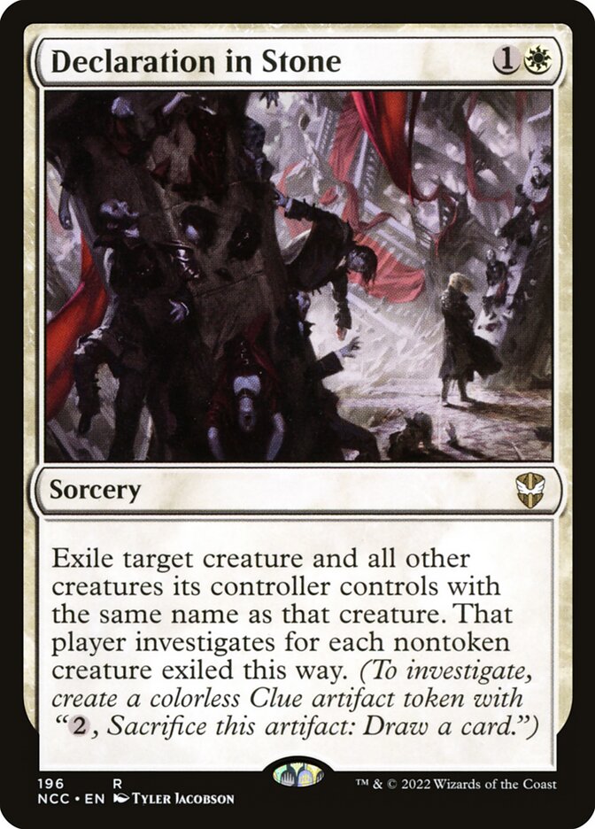 MTG Card Title: Declaration in Stone NCC/196