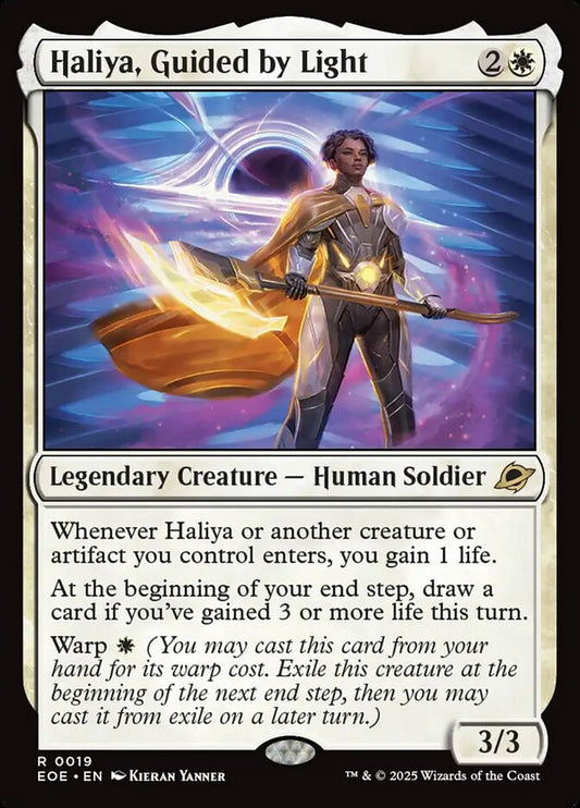 MTG Card Title: Haliya, Guided by Light EOE/19