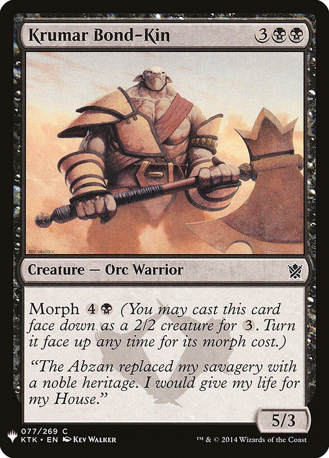 MTG Card Title: Krumar Bond-Kin PLST/KTK-77