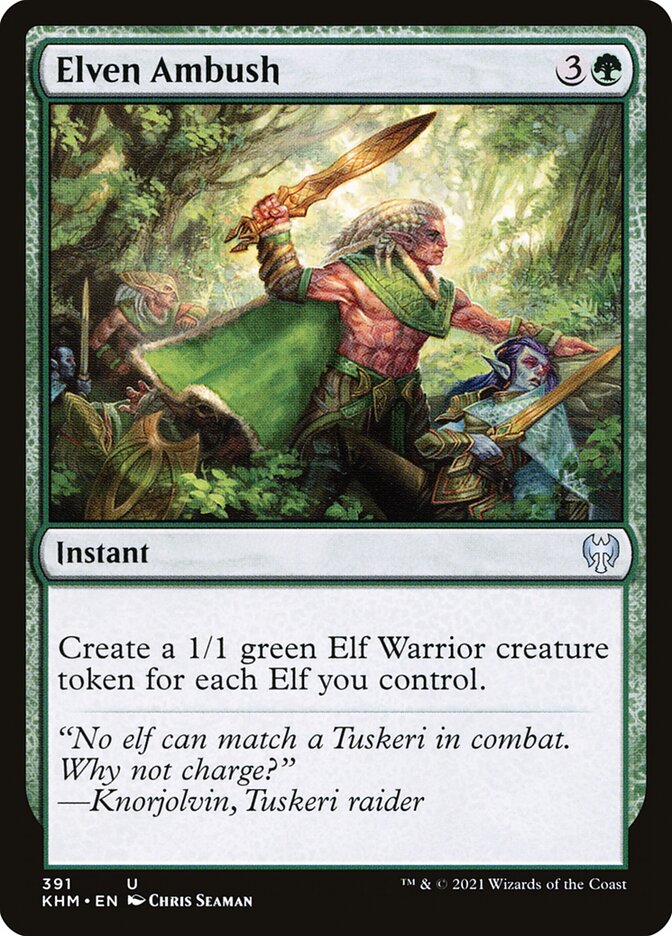 MTG Card Title: Elven Ambush KHM/391