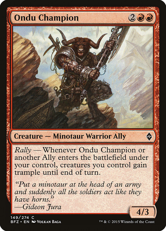 MTG Card Title: Ondu Champion BFZ/149