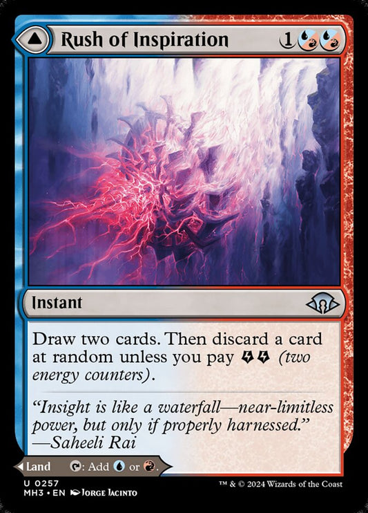 MTG Card Title: Rush of Inspiration // Crackling Falls MH3/257