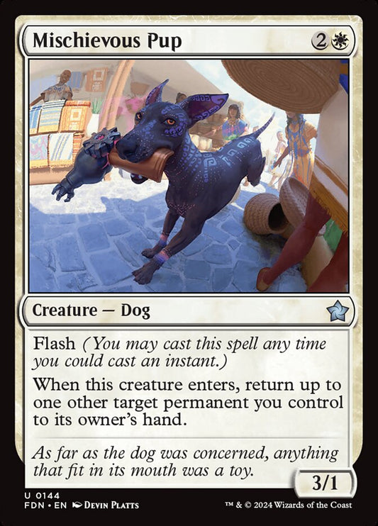 MTG Card Title: Mischievous Pup FDN/144