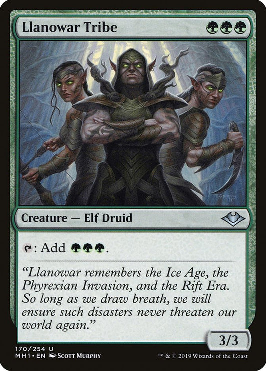 MTG Card Title: Llanowar Tribe MH1/170