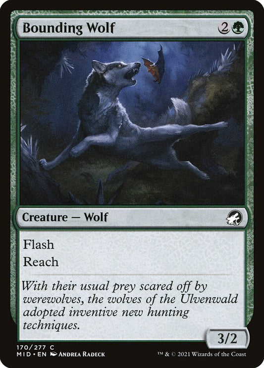 MTG Card Title: Bounding Wolf MID/170