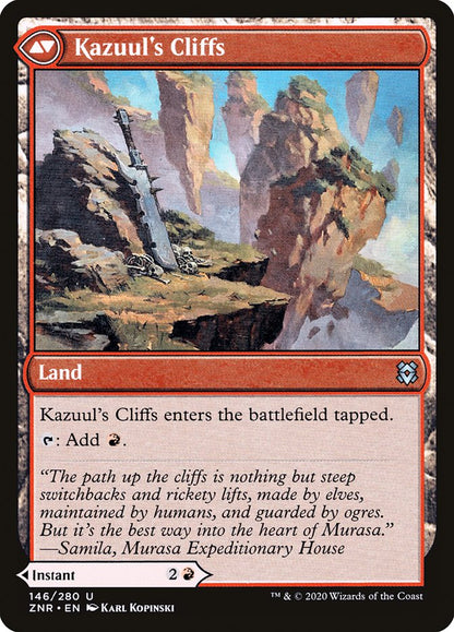 Kazuul's Fury // Kazuul's Cliffs ZNR/146
