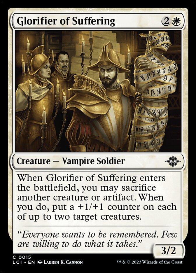 MTG Card Title: Glorifier of Suffering LCI/15