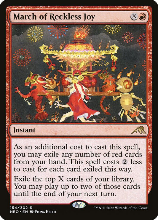 MTG Card Title: March of Reckless Joy NEO/154