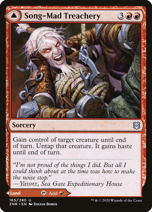 MTG Card Title: Song-Mad Treachery // Song-Mad Ruins ZNR/165