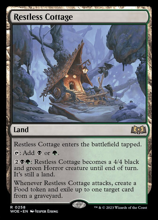 MTG Card Title: Restless Cottage WOE/258