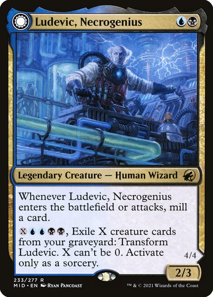 MTG Card Title: Ludevic, Necrogenius // Olag, Ludevic's Hubris MID/233