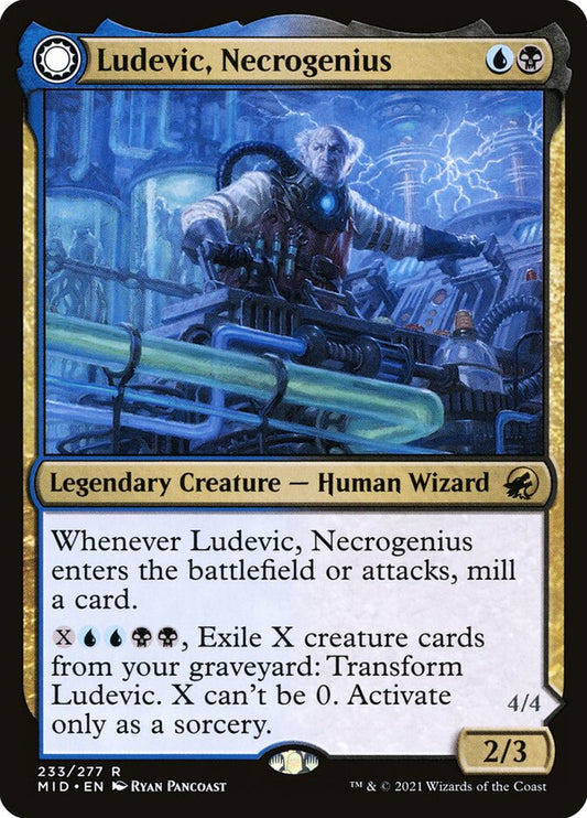 MTG Card Title: Ludevic, Necrogenius // Olag, Ludevic's Hubris MID/233