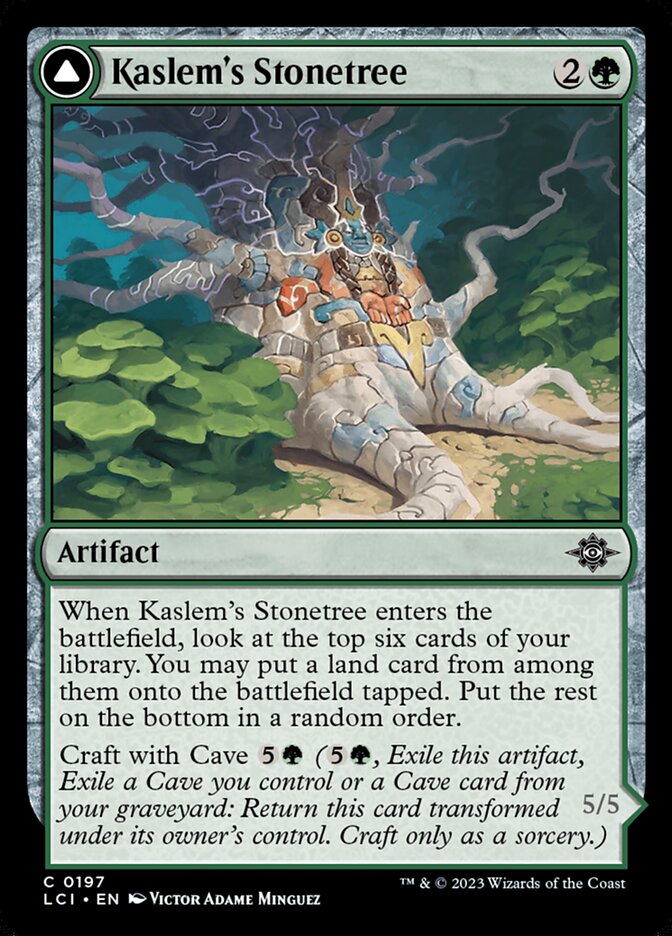 MTG Card Title: Kaslem's Stonetree // Kaslem's Strider LCI/197