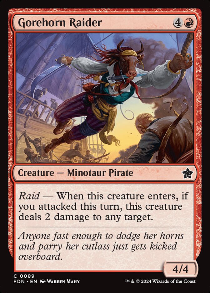 MTG Card Title: Gorehorn Raider FDN/89