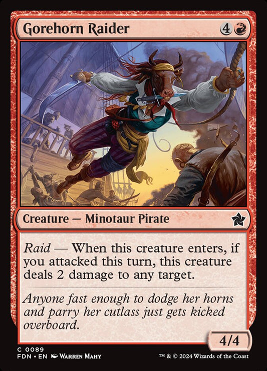 MTG Card Title: Gorehorn Raider FDN/89