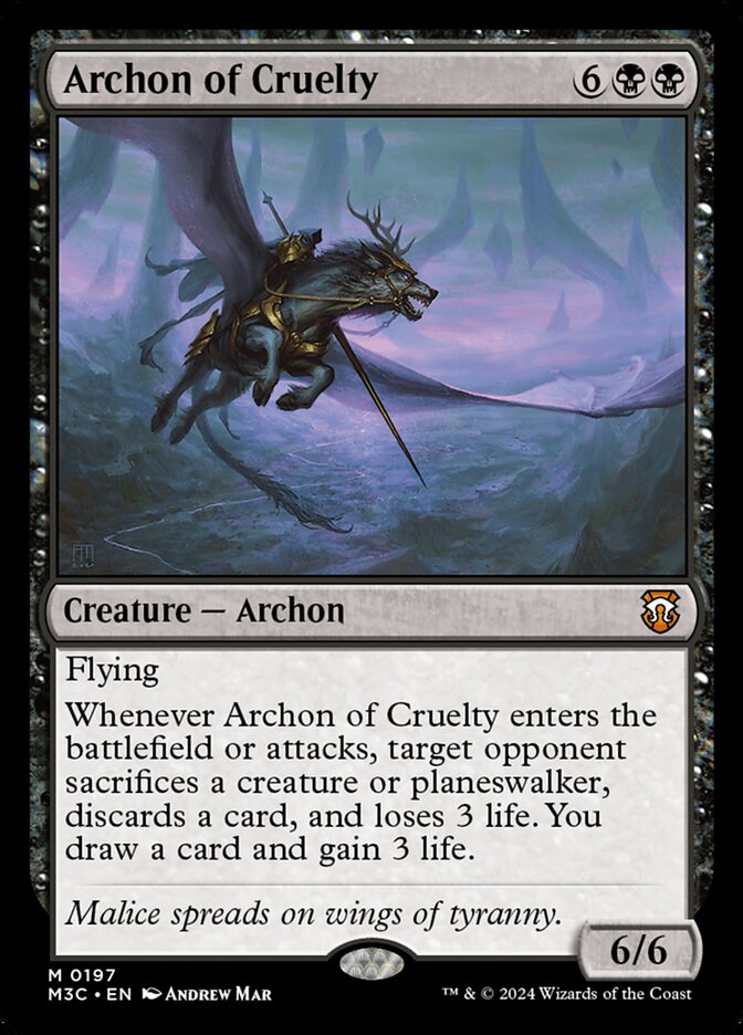 MTG Card Title: Archon of Cruelty M3C/197