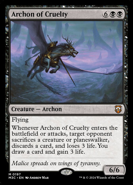 MTG Card Title: Archon of Cruelty M3C/197