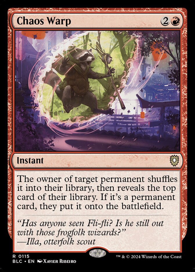 MTG Card Title: Chaos Warp BLC/115