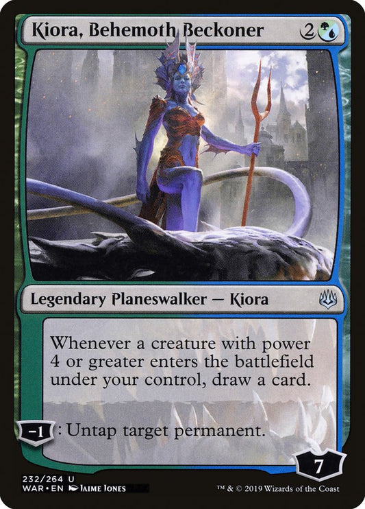 MTG Card Title: Kiora, Behemoth Beckoner WAR/232