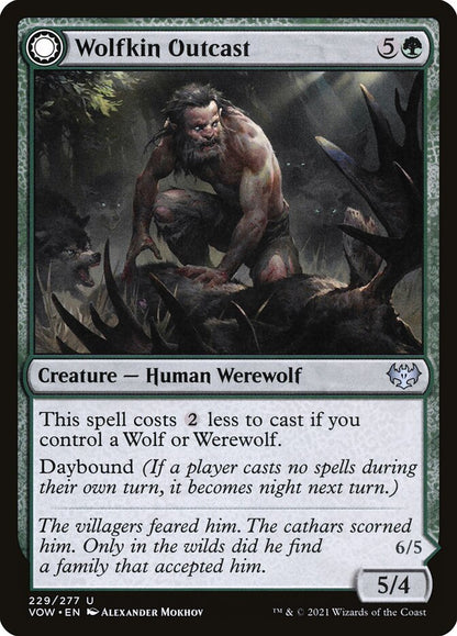 MTG Card Title: Wolfkin Outcast // Wedding Crasher VOW/229