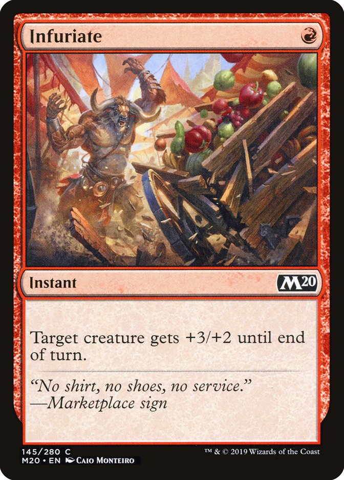 MTG Card Title: Infuriate M20/145