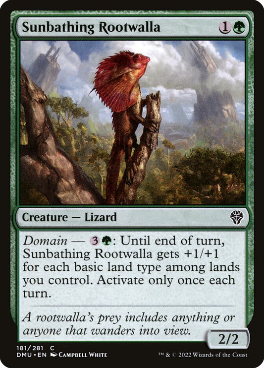 MTG Card Title: Sunbathing Rootwalla DMU/181