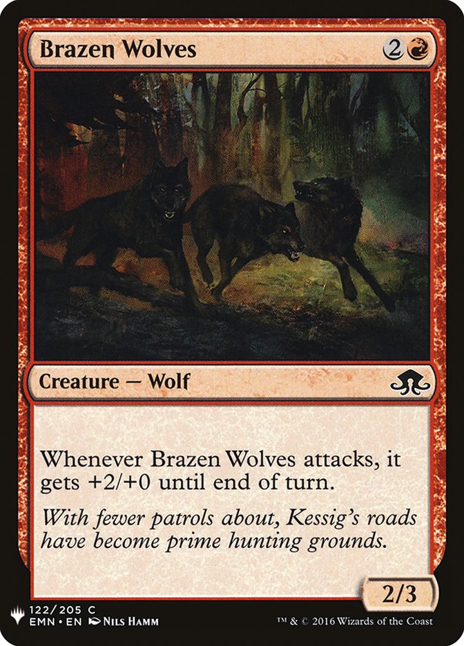 MTG Card Title: Brazen Wolves PLST/EMN-122