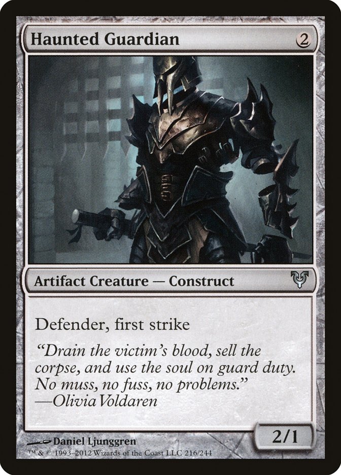 MTG Card Title: Haunted Guardian AVR/216