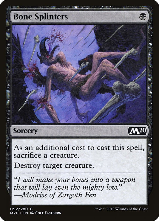 MTG Card Title: Bone Splinters M20/92