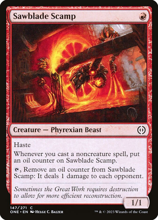 MTG Card Title: Sawblade Scamp ONE/147