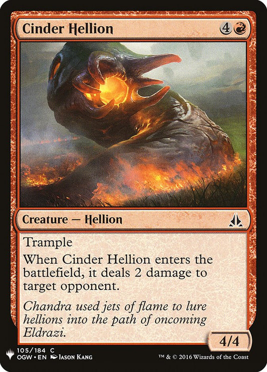 MTG Card Title: Cinder Hellion PLST/OGW-105