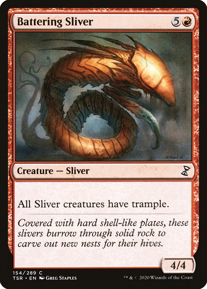 MTG Card Title: Battering Sliver TSR/154