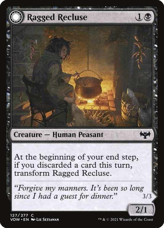 MTG Card Title: Ragged Recluse // Odious Witch VOW/127