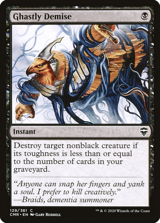 MTG Card Title: Ghastly Demise CMR/129