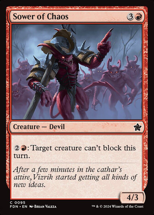 MTG Card Title: Sower of Chaos FDN/95