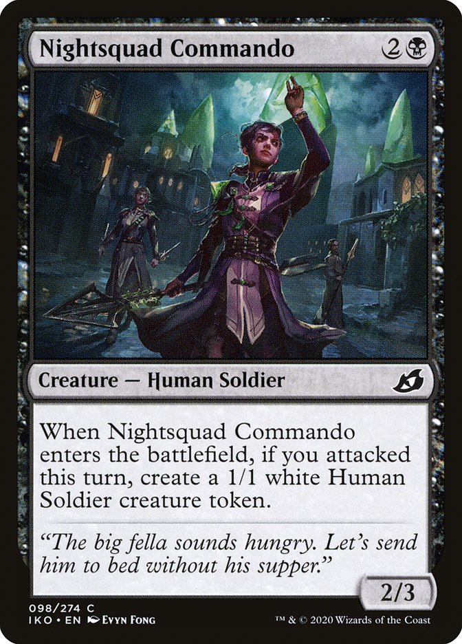 MTG Card Title: Nightsquad Commando IKO/98