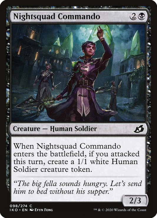 MTG Card Title: Nightsquad Commando IKO/98