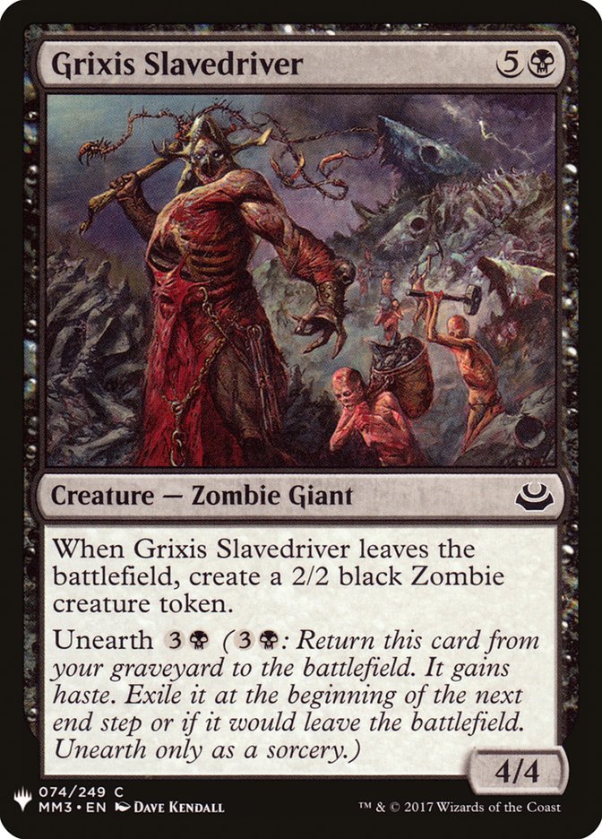 MTG Card Title: Grixis Slavedriver PLST/MM3-74