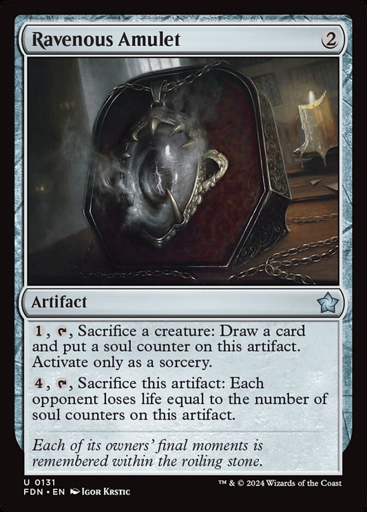 MTG Card Title: Ravenous Amulet FDN/131