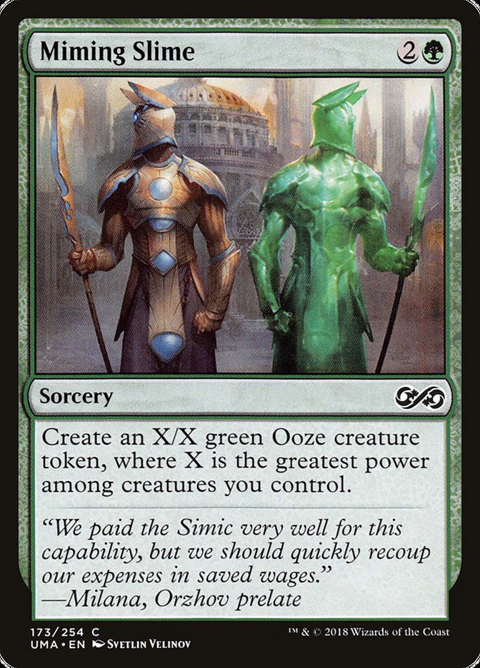 MTG Card Title: Miming Slime UMA/173