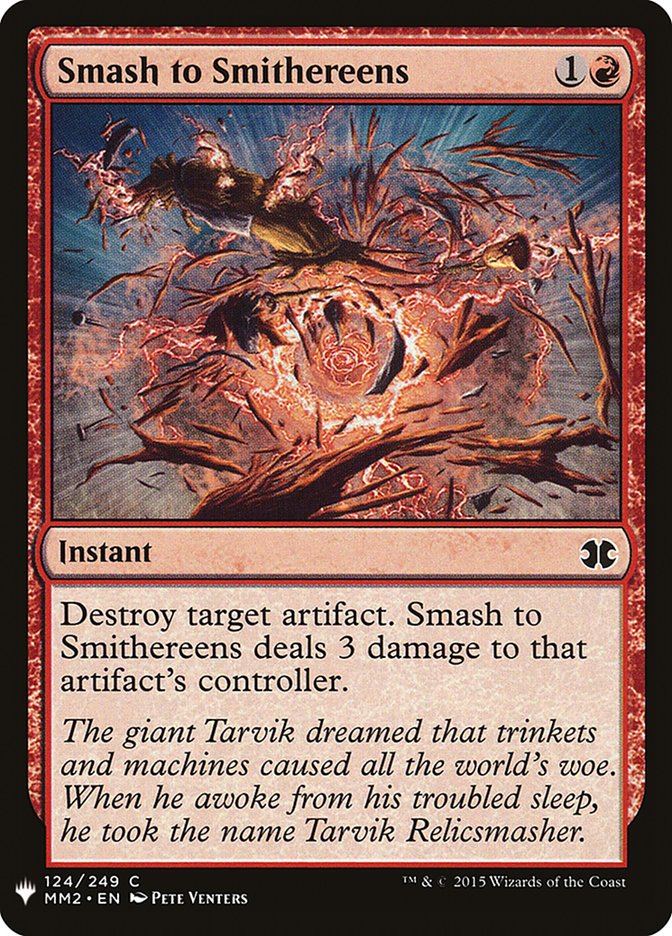 MTG Card Title: Smash to Smithereens PLST/MM2-124