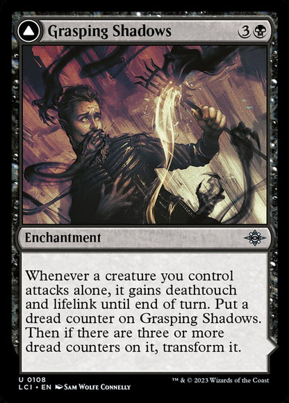 MTG Card Title: Grasping Shadows // Shadows' Lair LCI/108