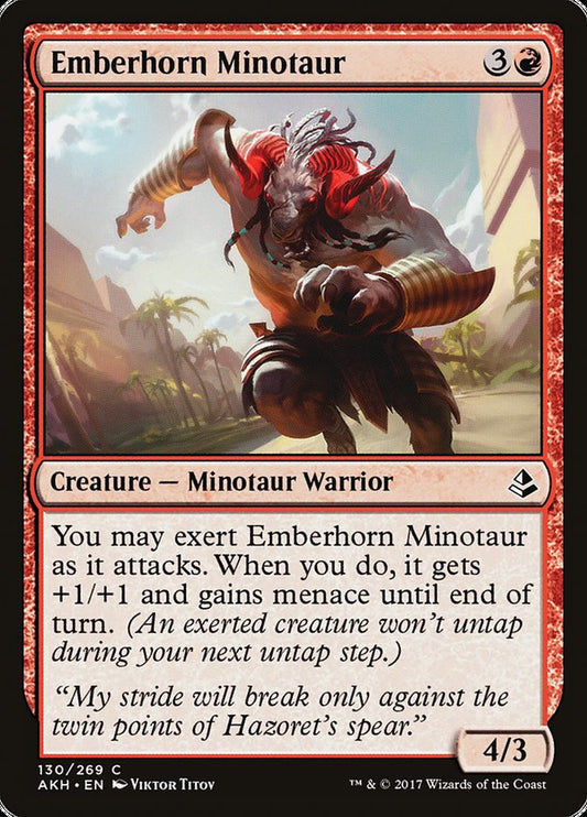 MTG Card Title: Emberhorn Minotaur AKH/130