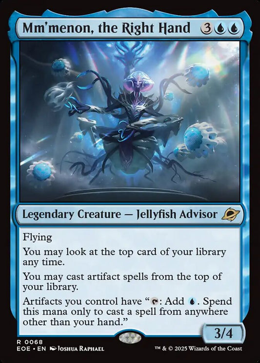 MTG Card Title: Mm'menon, the Right Hand EOE/68
