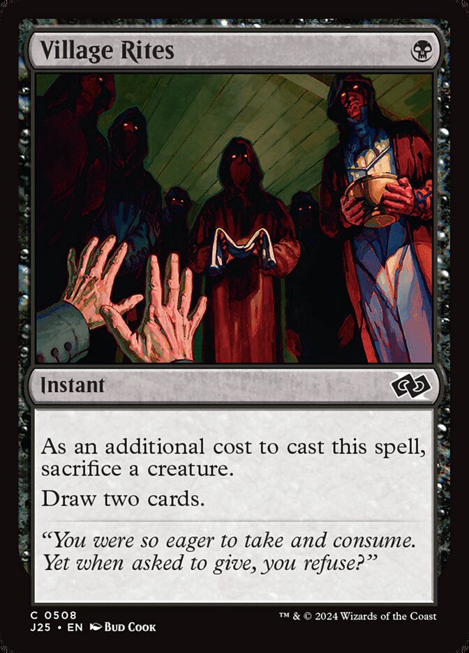 MTG Card Title: Village Rites J25/508
