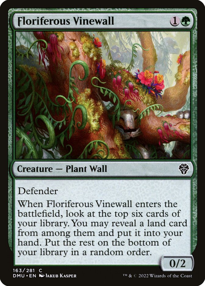 MTG Card Title: Floriferous Vinewall DMU/163