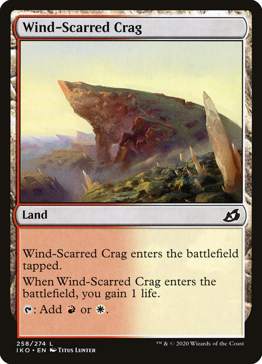 MTG Card Title: Wind-Scarred Crag IKO/258