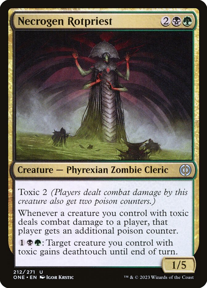 MTG Card Title: Necrogen Rotpriest ONE/212
