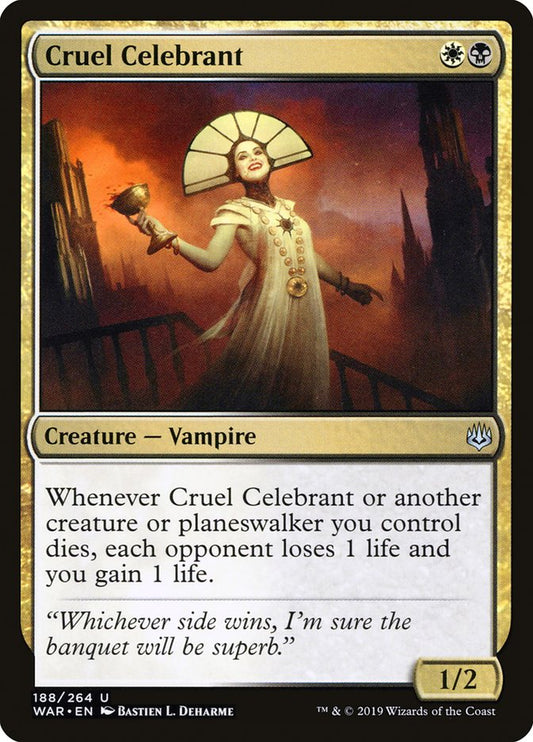 MTG Card Title: Cruel Celebrant WAR/188