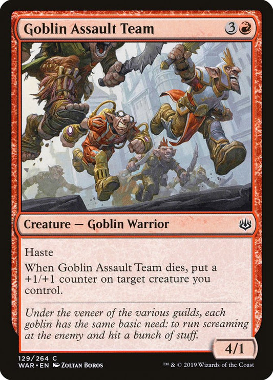 MTG Card Title: Goblin Assault Team WAR/129